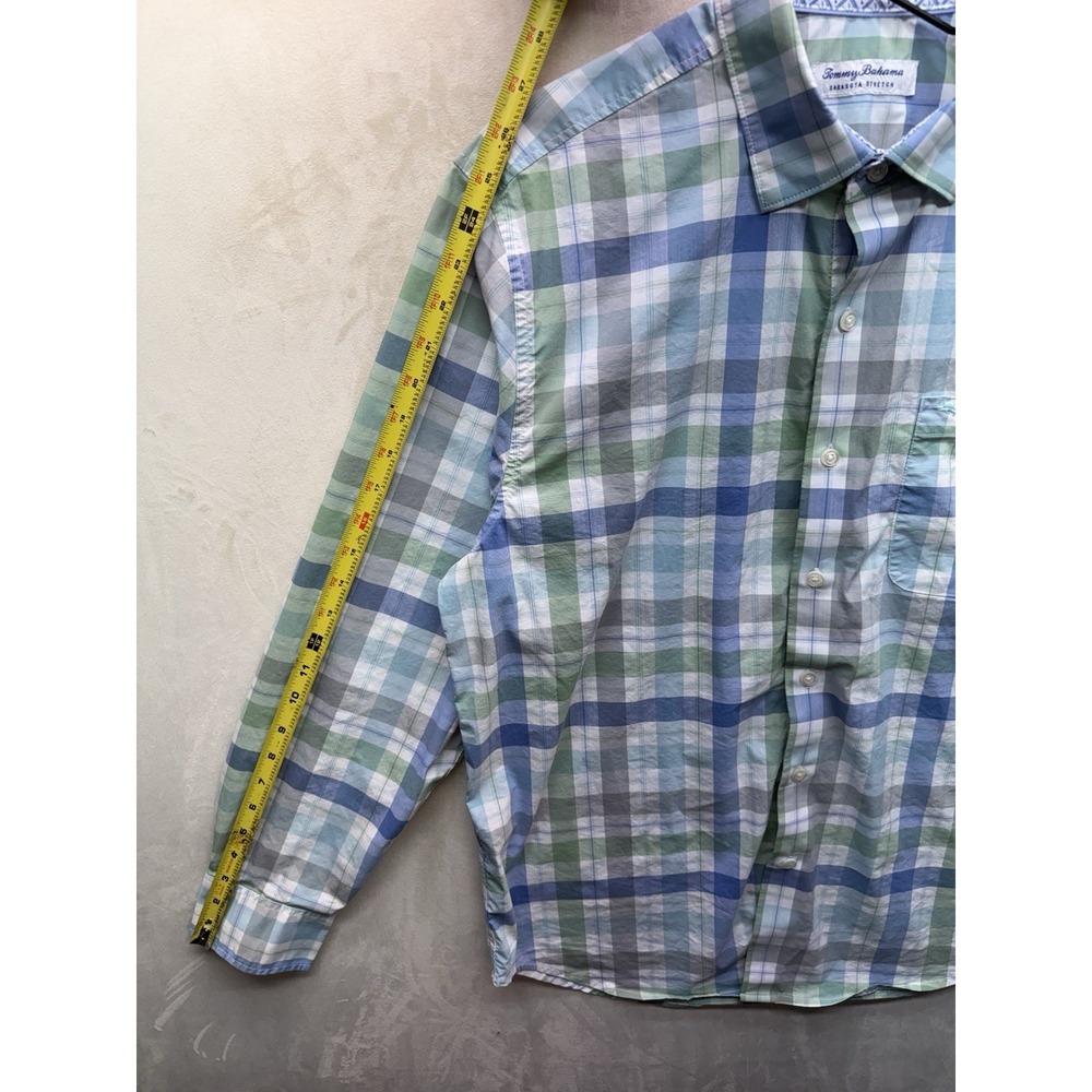 Tommy Bahama Sarasota Stretch Shirt Men M Multicolor Plaid Long Sleeve Button Up - Picture 4 of 9